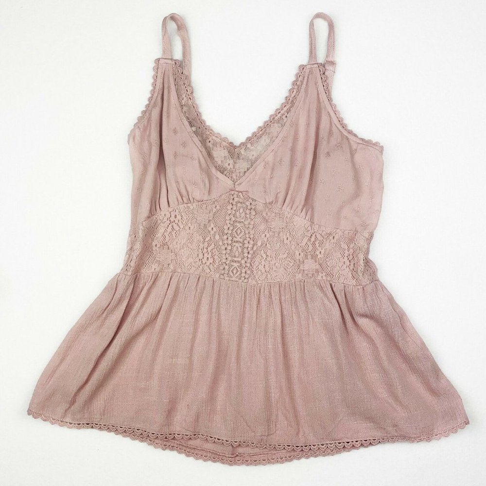 American Rag Cie Women Peach Lather Pullover Off Shoulder Strap Tops Size Small